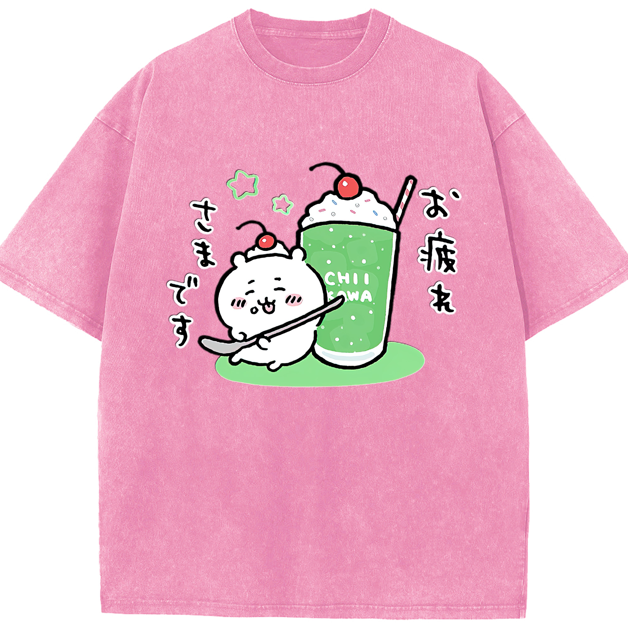 （画像用） ちいかわ ちいかわ Chii-kawa chiikawa 綿100% ヴィンテージ風 半袖Tシャツ（フロントプリント）